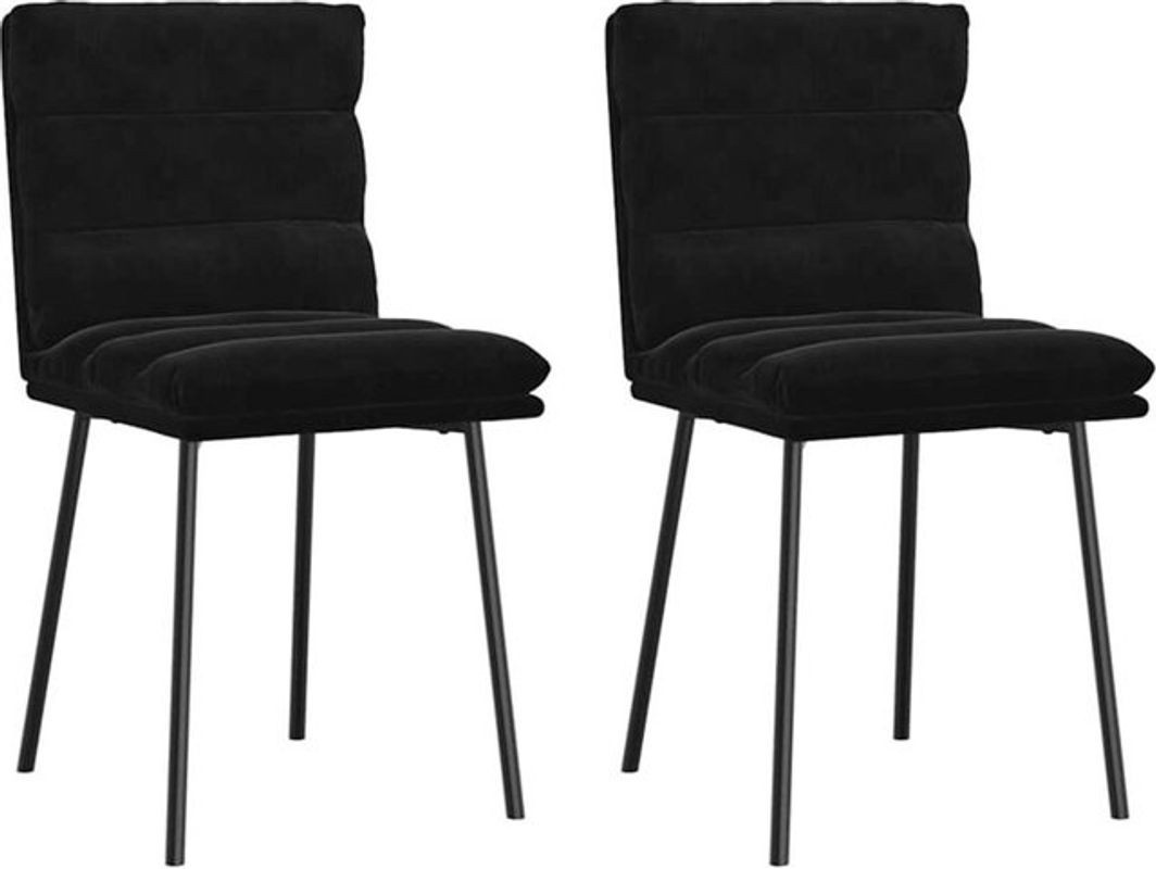Vidaxl Esszimmerstühle 2er Set in Schwarz aus Samt im modernen und klassischen Design - Bild 1