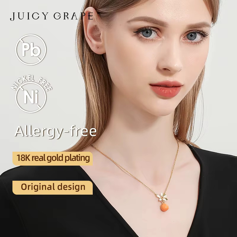 Juicy Grape Halskette, 18 Karat vergoldet, Orange Gardenia, Damen - Bild 2