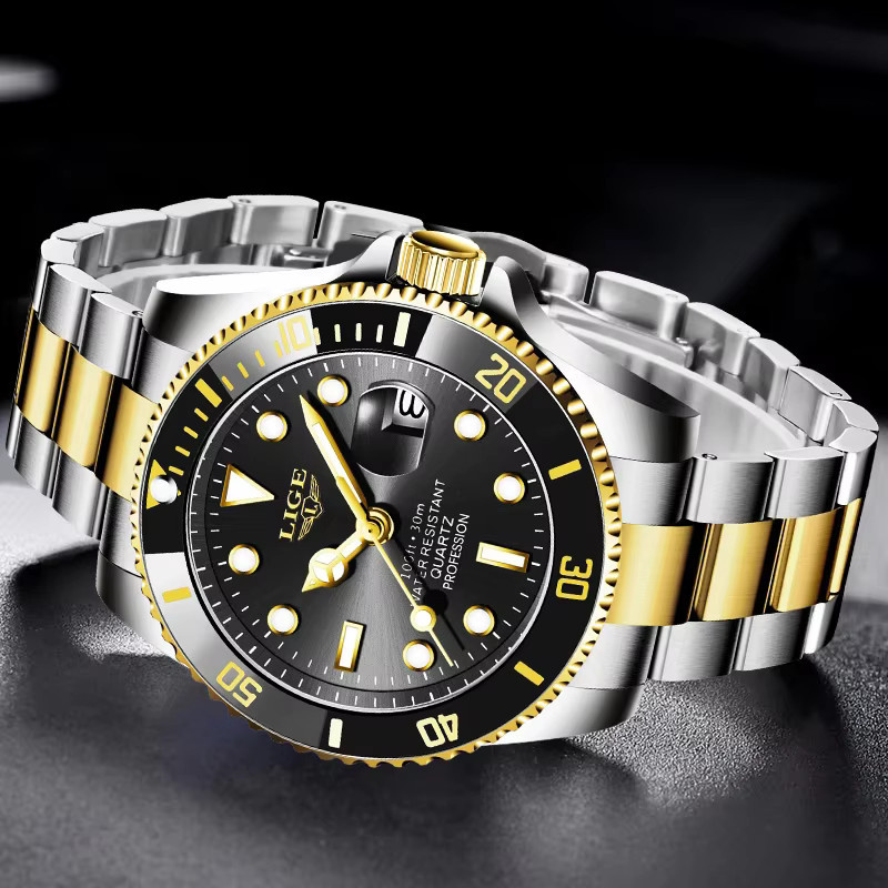 LIGE Armbanduhr Quarz, Edelstahl, 30 ATM, Datum, Herren - Bild 3