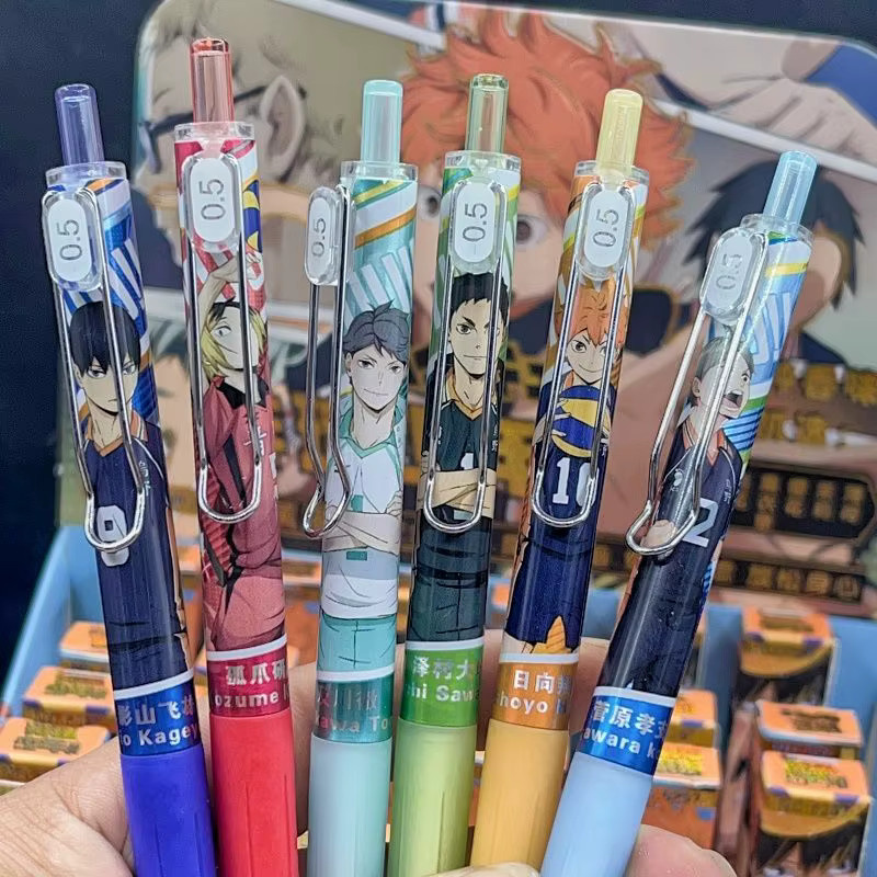 Bandai Haikyuu Anime Gelstift mit 0,5 mm Spitze, schnelltrocknende schwarze Tinte, mehrfarbig - Bild 2