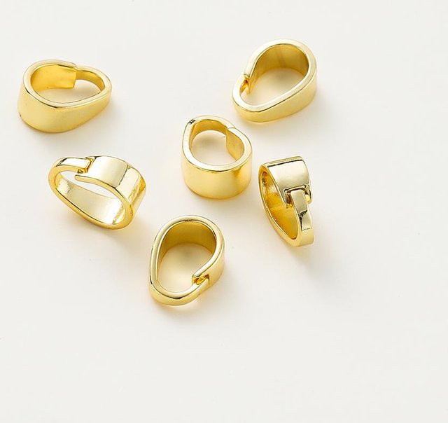 Anhänger Klemmen, Goldfarbe, 3x5x6.7mm - Bild 1