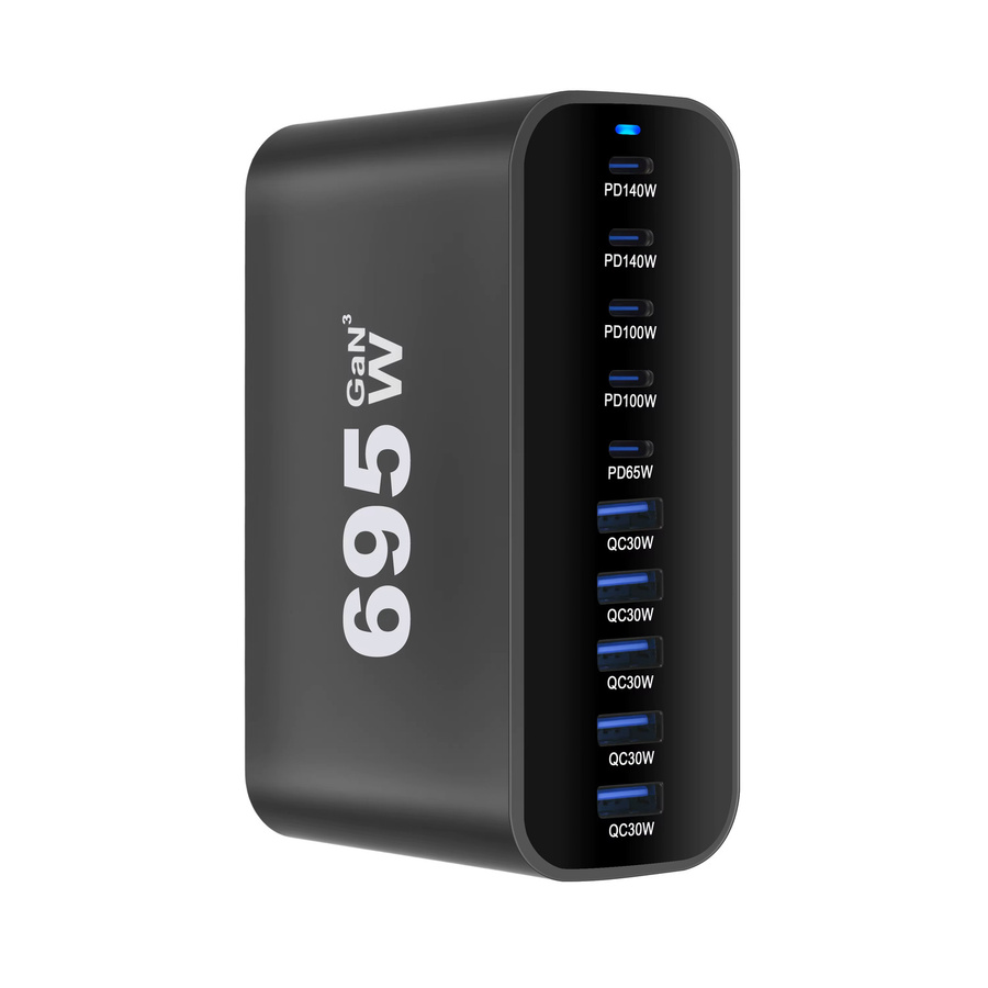 Deepartner 695W Desktop GaN Ladegerät mit 10 Ports (5C5A) PD Schnellladegerät in Schwarz - Bild 2