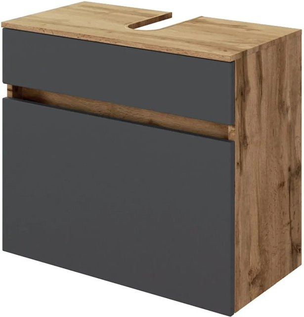 Waschbeckenunterschrank Bari von Held Möbel in matt Grau-Wotaneiche, Breite: 60 cm, Höhe: 54 cm, Tiefe: 35 cm - Bild 1