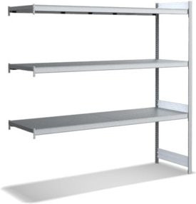 Bito Großfachregal-Set mit 3 Ebenen als Anbaufeld, verzinkt, Farbe: Silber, B/T/H: 201,6 x 62,4 x 200 cm - Bild 1