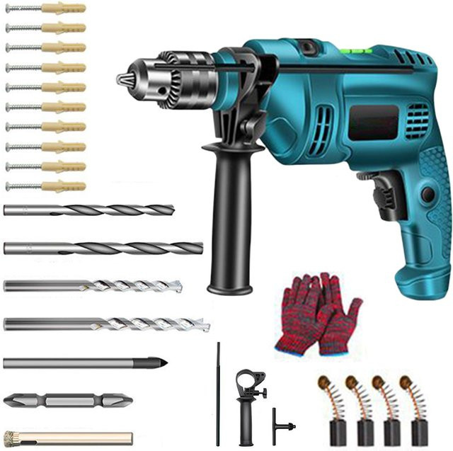 Lpnove Elektrische Schlagbohrmaschine 1500W 220V in Blau für Holz, Metall und Stein - Bild 1