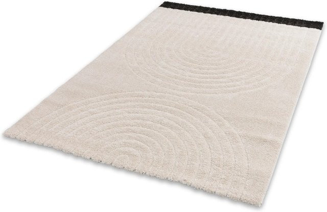 Schöner Wohnen Teppich Winsome Halbrund Weiß Creme mit Hoch-Tief-Struktur B: 200 cm, T: 290 cm - Bild 1