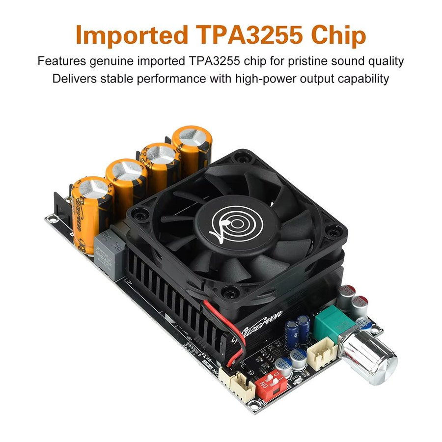 ZK-3002 2G Zweite Generation DC18-50V Pure Post Verstärker Board mit TPA3255 Chip, Dual Kanal 600W (300W + 300W) oder Mono, Schwarz - Bild 2