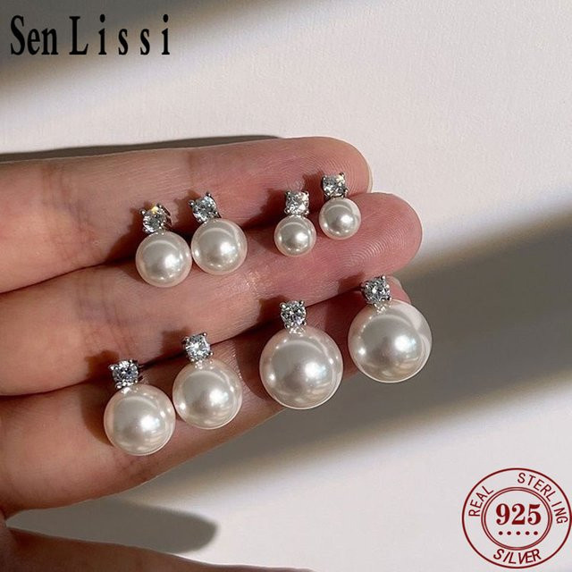 Senlissi Ohrringe, 925 Silber, Perle, Damen - Bild 1