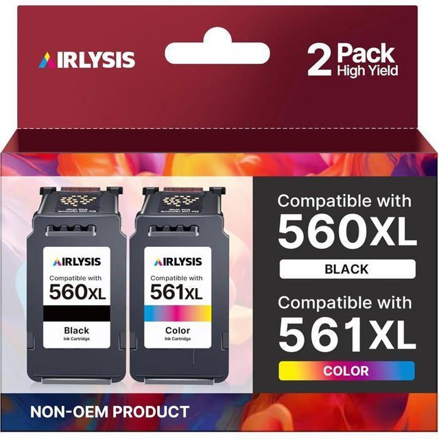 AIRLYSIS Tintenpatronen Set XL PG-560XL und CL-561XL Multicolor für Canon Pixma TS5350 und TS7450 - Bild 1
