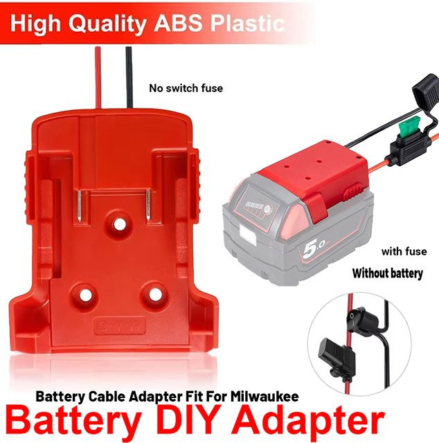 Akku-Adapter für Milwaukee 14,4 V 18 V 20 V Li-Ionen-Akkus, Akku-Konverter in Rot - Bild 1