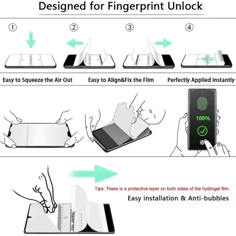 4 Stück transparente Hydrogel-Displayschutzfolien für Xiaomi Poco M6 M7 M8 X6 X7 X8 Pro Max F6 F7 F8 Ultra 5G 4G - Bild 6