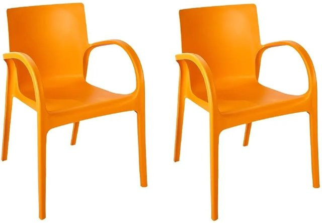 KMND Armlehnstuhl Hector 2er Set Hellorange wetterfest stapelbar - Bild 1