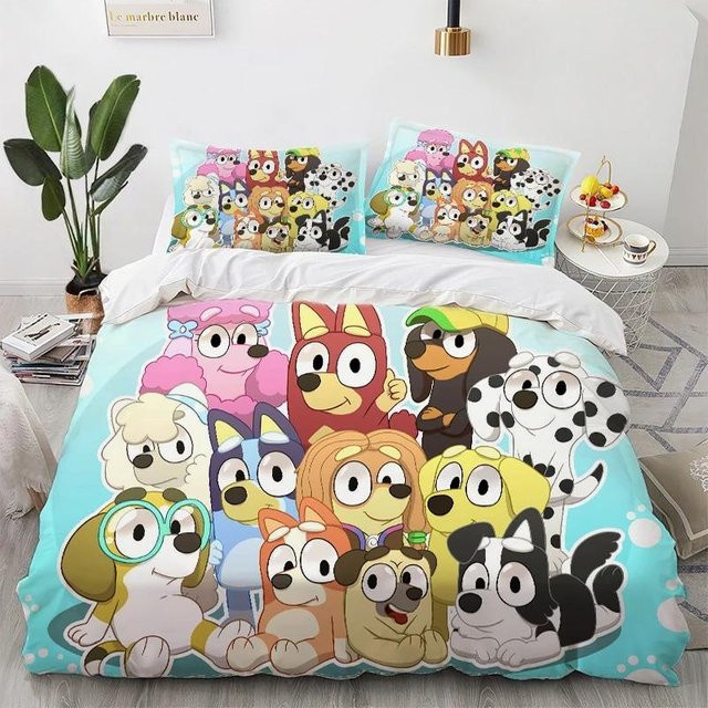 JMG Household Supplies Einhorn Bettwäscheset mit Cartoon-Motiv, Blau, B/H: 100 x 135 cm - Bild 1