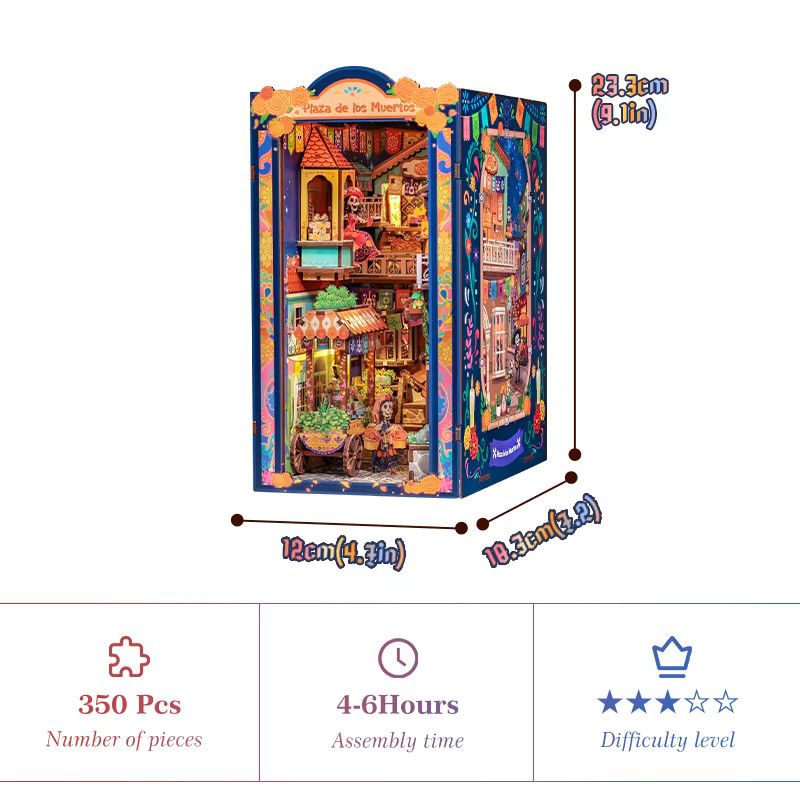 CUTEBEE 3D Holz-Puppenhaus Buchnische DIY Miniaturhaus Puzzle Multicolor für Erwachsene als kreatives Bücherregal und Raumdekoration - Bild 5