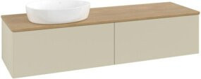 V&B Waschtischunterschrank Antao ohne Frontstruktur in Eiche Honig lackiert, B: 160 cm, T: 50 cm - Bild 1