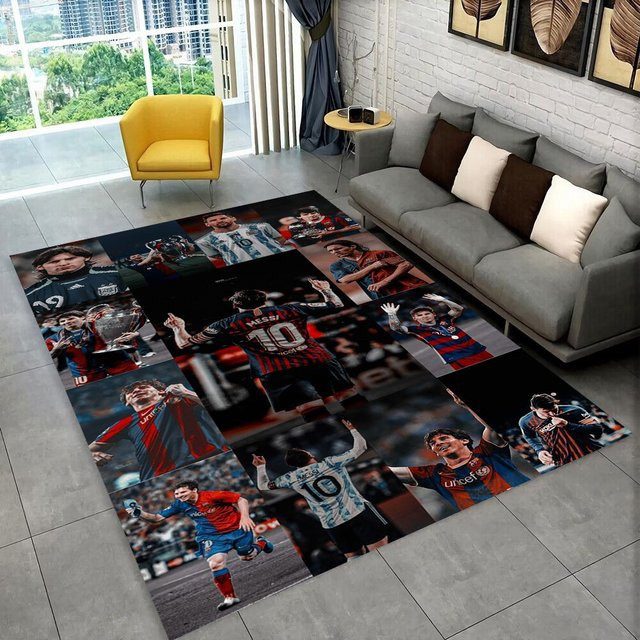 MINISO Fußball Sportstar Teppich Rutschfeste Bodenmatte für Kinderzimmer, Schlafzimmer und Wohnzimmer, Mehrfarbig, B/T: 60 x 40 cm - Bild 1