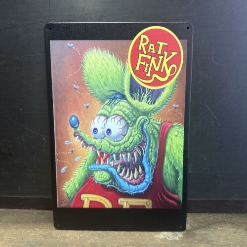 Rat Fink Retro-Blechschild aus Aluminium, Mehrfarbig, B: 20,0 cm, H: 14,0 cm - Bild 1