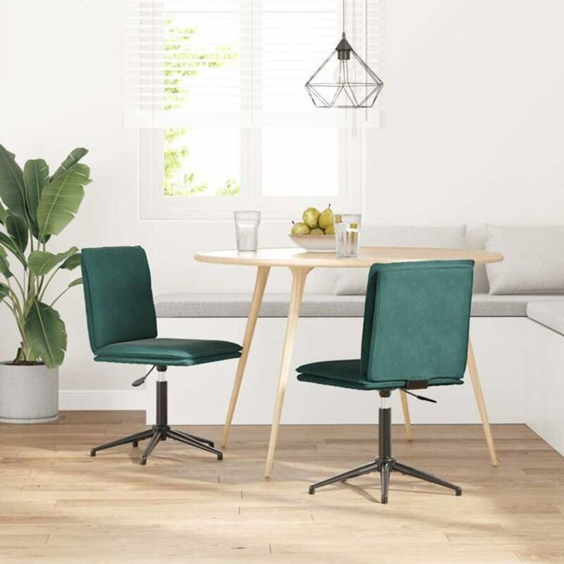 Set aus 2 Polsterstühlen in Grün aus Samt und Metall von vidaxl im modernen Design - Bild 1