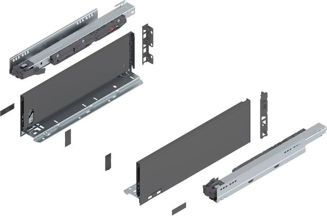 Blum Legrabox Pure Set Schubladenauszug mit Tip-On Vollauszug, Farbe: Oriongrau, Tiefe: 400 mm, 1 Paar - Bild 1