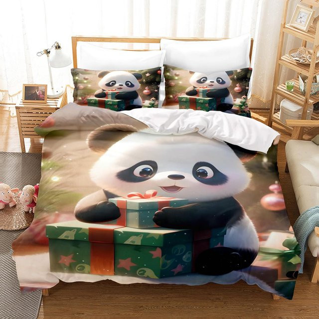 Lodestar Panda Bettwäsche-Set mit 3D-Tierprint für Kinder, bestehend aus Bettbezug und Kissenbezug, Mehrfarbig, B/H: 135 x 200 cm - Bild 1