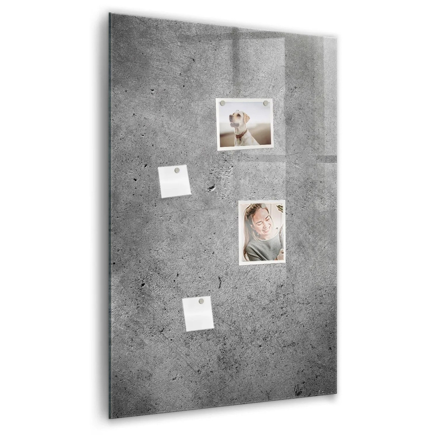 Tulup Glasmagnettafel Beton Weiß Grau B: 60 cm, H: 90 cm - Bild 2
