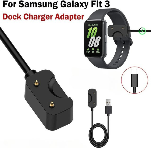 Samsung USB-C Ersatzladegerät für Galaxy Fit3 SM-R390 in Schwarz - Bild 1