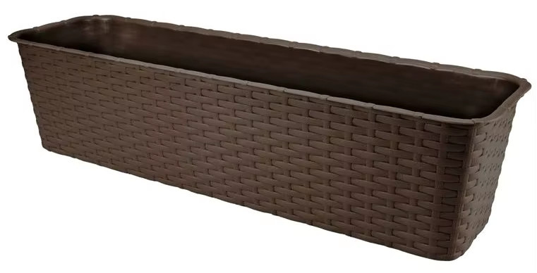 Set mit 3 Balkonkästen Galicja aus Rattan in Braun, Breite: 60 cm - Bild 2