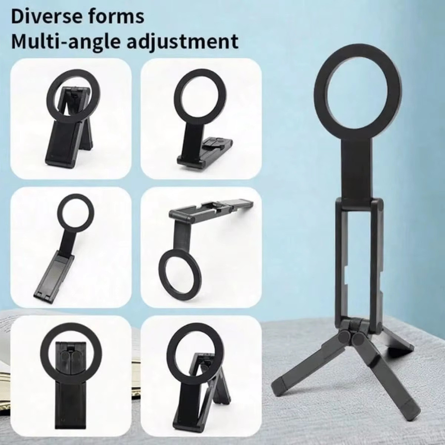 Magnetischer Mini Handyhalter faltbar und verstellbar in Schwarz - Bild 2