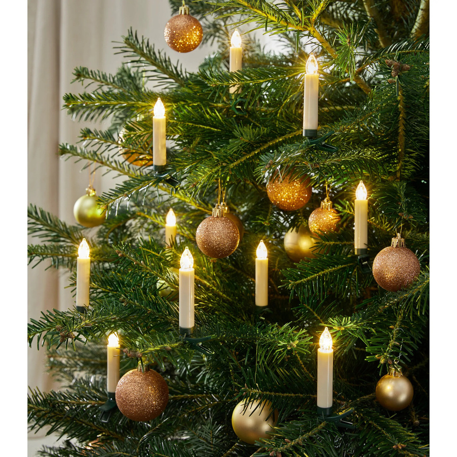 MODERNE HAUSFRAU LED-Weihnachtsbaumkerzen mit Fernbedienung, 10 Stück, Weiß/Beige/Mehrfarbig - Bild 2