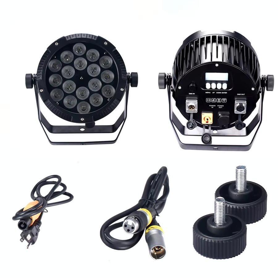 HYULIGHTS RGBWA/VU 6in1 LED Outdoor Bühnenlicht, IP65 Wasserdicht, Aluminium, Schwarz, DMX512 Steuerung für professionelle DJ-Einsätze - Bild 4