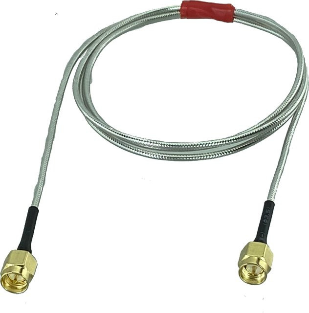 SMA-Stecker auf SMA-Stecker RG405 0,086 Zoll Silberkabel Halbstarres RF-Kabel in Silber, Länge: 20 m - Bild 1