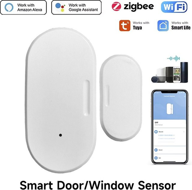 VORTNGLE Zigbee Tür- und Fenstersensor in Weiß für Smart Home mit Smart Life App und Alexa Google Home Unterstützung - Bild 1