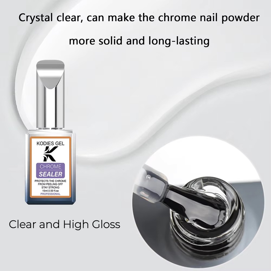 KODIES GEL Clear Chrome Top Coat Gel, Glänzend - Bild 2