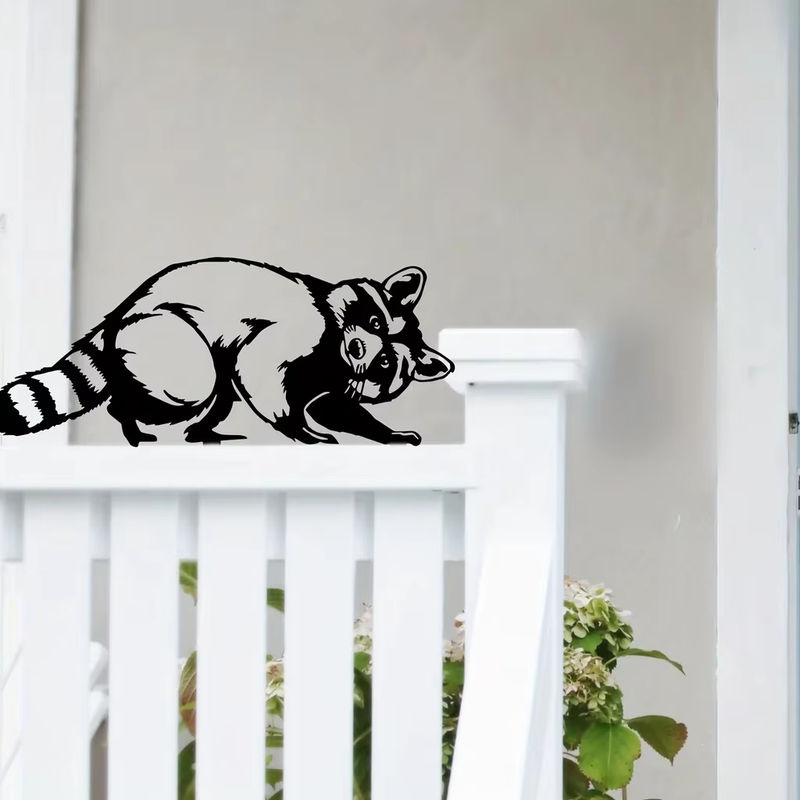 Hello young Garten Dekoration Waschbär aus Metall als Wandkunst und Pfahl für Hof und Rasen - Bild 2