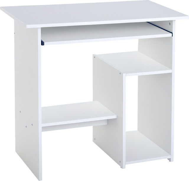 HOMCOM Computertisch Schreibtisch für Büro und Gaming in Weiß, B/T/H: 80 x 45 x 75 cm - Bild 1