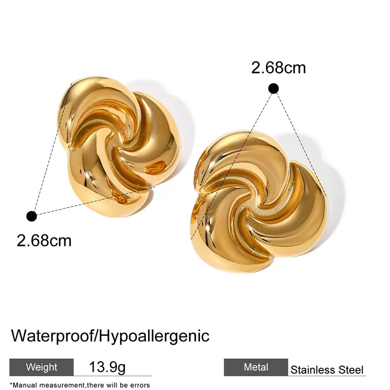 Loe Ohrringe Edelstahl, Wassertropfen, Gold, Damen, Vintage - Bild 2
