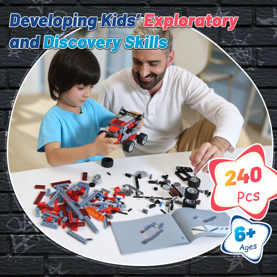 Apitor 8-in-1 STEM-Sets, Elektrisches Monster-Truck-Bauspielzeug, DIY-Lernbausatz, für Kinder im Alter von 6-8 Jahren - Bild 5