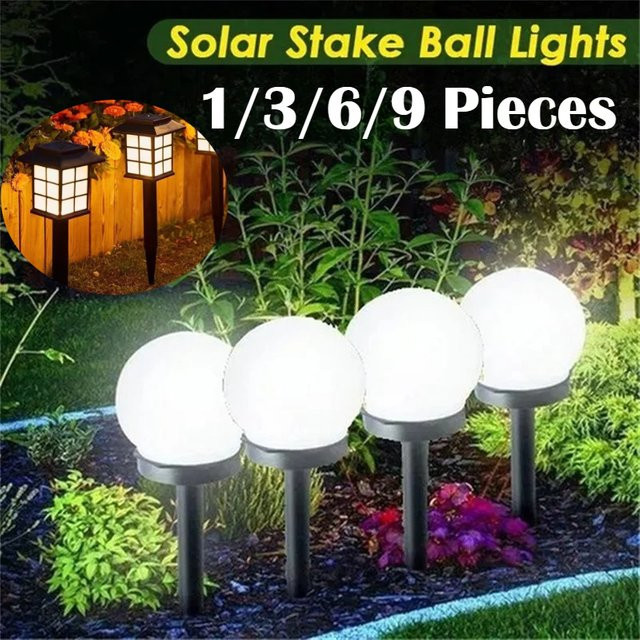 Heinast Solar LED Glühbirne Kugelform für Garten und Außenbereich, Weiß/Schwarz, Wasserdicht - Bild 1