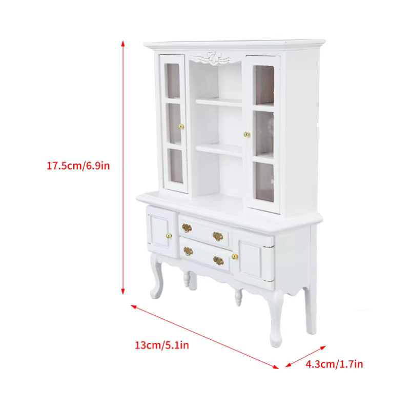 kbxlife Miniatur-Schrank aus Holz, Puppenhaus-Bücherregal, Maßstab 1:12, Kastanienbraun - Bild 1