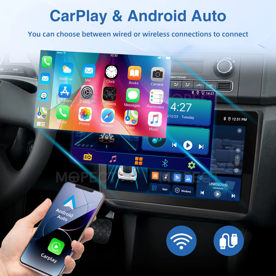 MOPECT 10 Zoll Android 15.0 Autoradio für Skoda Fabia II 2007-2014 mit 4GB RAM und 64GB Speicher, Carplay, Bluetooth, GPS, Navi und DVR AHD in Schwarz - Bild 3