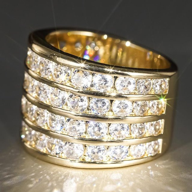 Huitan Ring, Gold, Zirkonia, Damen - Bild 1