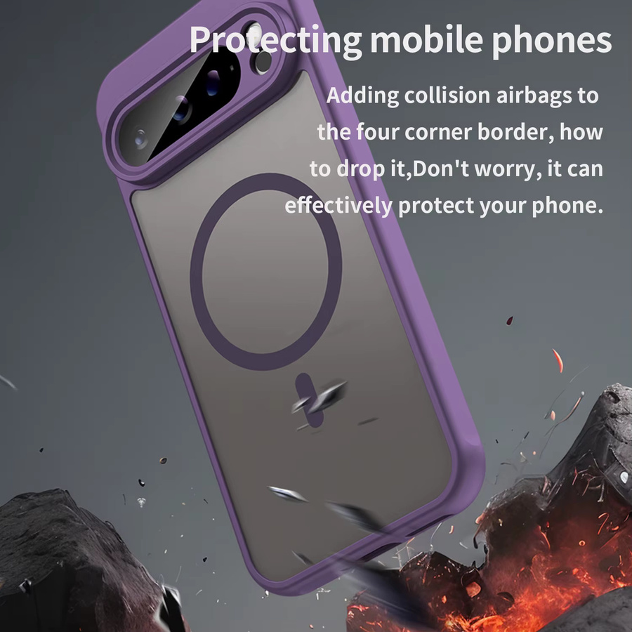DecoPhone Magnetische Silikon-Hartschalenhülle für Google Pixel 9 Pro XL in Grün und Lila - Bild 2