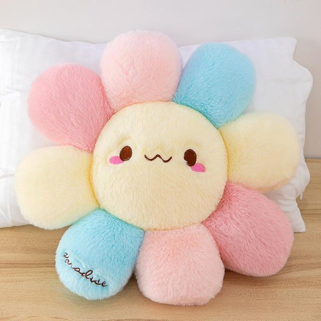 Joyful toys Sonnenblume Sitzkissen aus Plüsch, rund, Mehrfarbig, Durchmesser: 60 cm - Bild 1