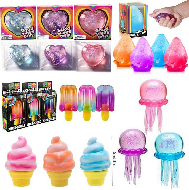 Bandai Herzförmiger Squeeze Fun Sensory Nice-Sicle Stressabbau-Würfel, Anti-Angst-Quetschobjekt - Bild 1