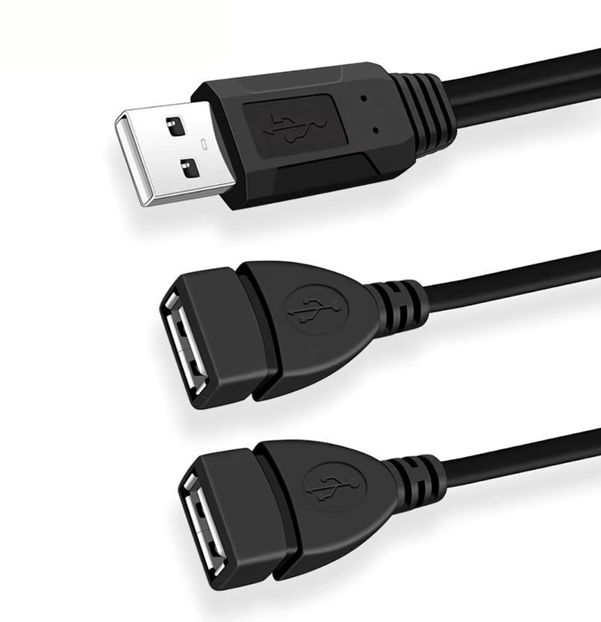 NNBILI USB 2.0 Splitter Datenkabel 1 Stecker auf 2 Buchsen USB-A Schwarz - Bild 5
