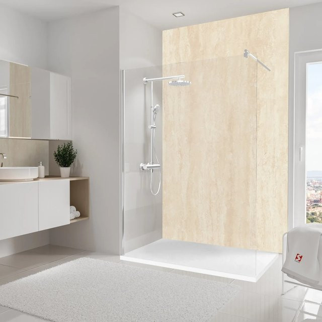 Schulte Duschrückwand DecoDesign in Beige und Gold mit Steinoptik, Breite: 255 cm, Höhe: 150 cm - Bild 1