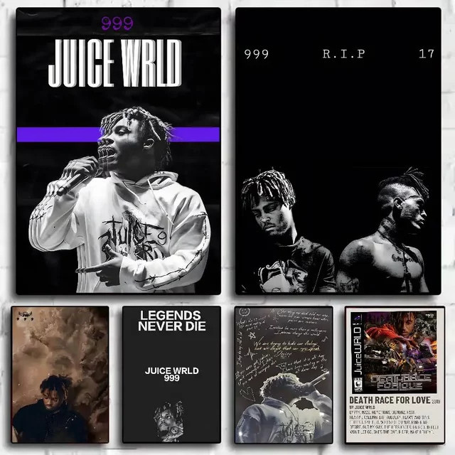 J-Juice Hip Hop Legends Tribute Poster Multicolor Rechteckiges Kunstwanddekor für Wohnzimmer und Schlafzimmer - Bild 1