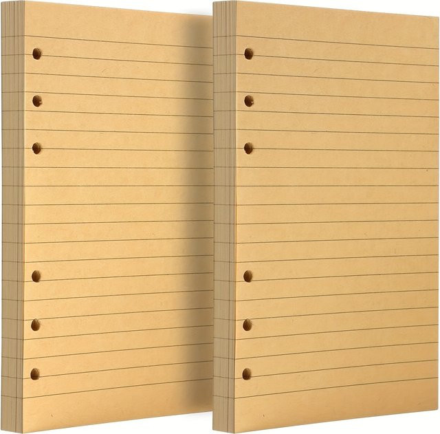 Purture Loseblatt-Binderpapier für A5 und A6 Planer und Notizbücher, beige, liniertes Füllpapier - Bild 1