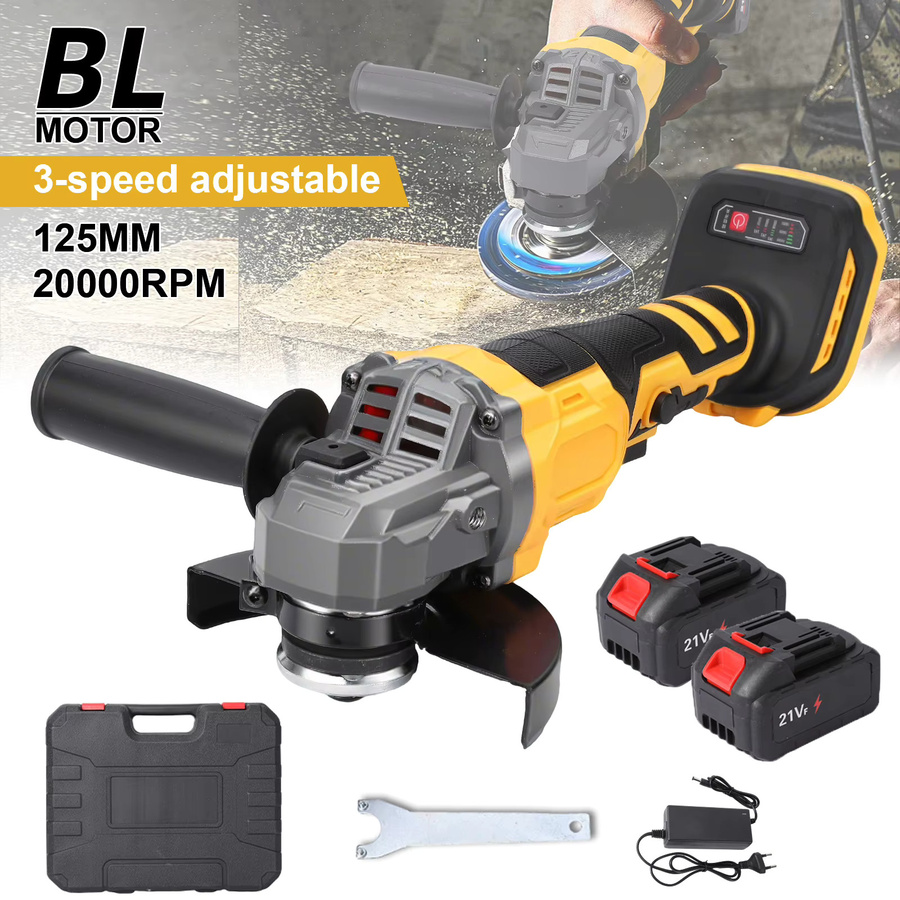 OWJHE Kabelloser bürstenloser Winkelschleifer 1500W mit 3 Gängen und 20000 RPM, Gelb - Bild 7