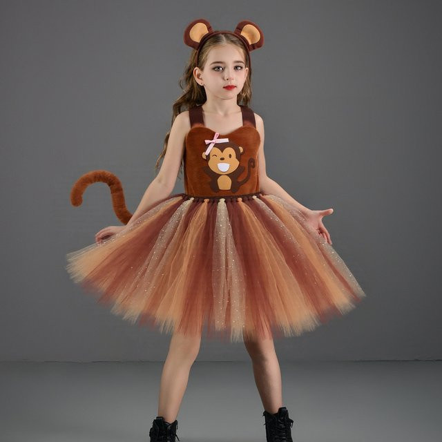 keenomommy Affenkostüm, Wald-Tutu-Kleid, braun, Mädchen, Plüsch / Textil - Bild 1